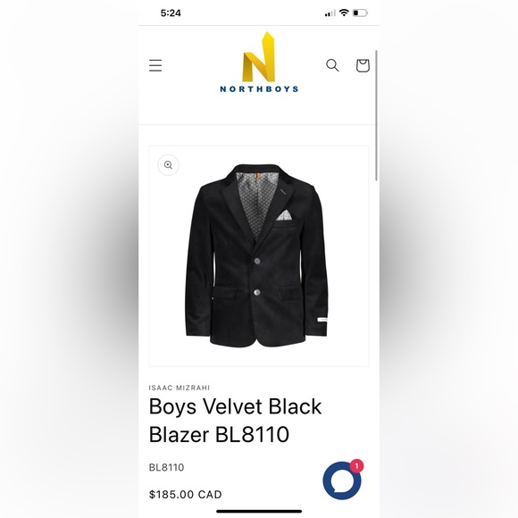 EUC Gorgeous Isaac Mizrahi Grey Boys Blazer size 14. - Picture 6 of 6